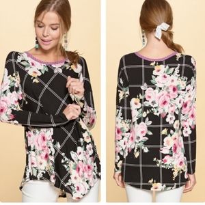 Floral window pane top